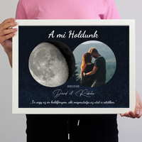 A mi holdunk - egyedi képes ajándék falikép szerkeszthető felirattal