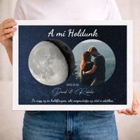 A mi holdunk - egyedi képes ajándék falikép szerkeszthető felirattal