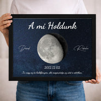 A mi holdunk - egyedi feliratos szerkeszthető ajándék falikép