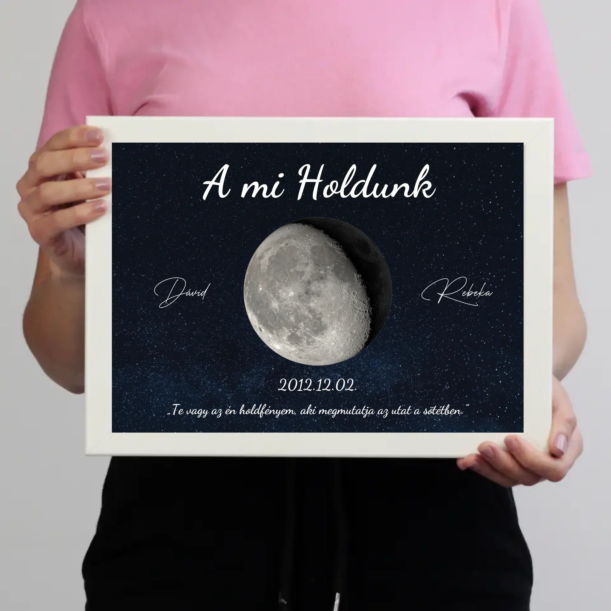 A mi holdunk - egyedi feliratos szerkeszthető ajándék falikép