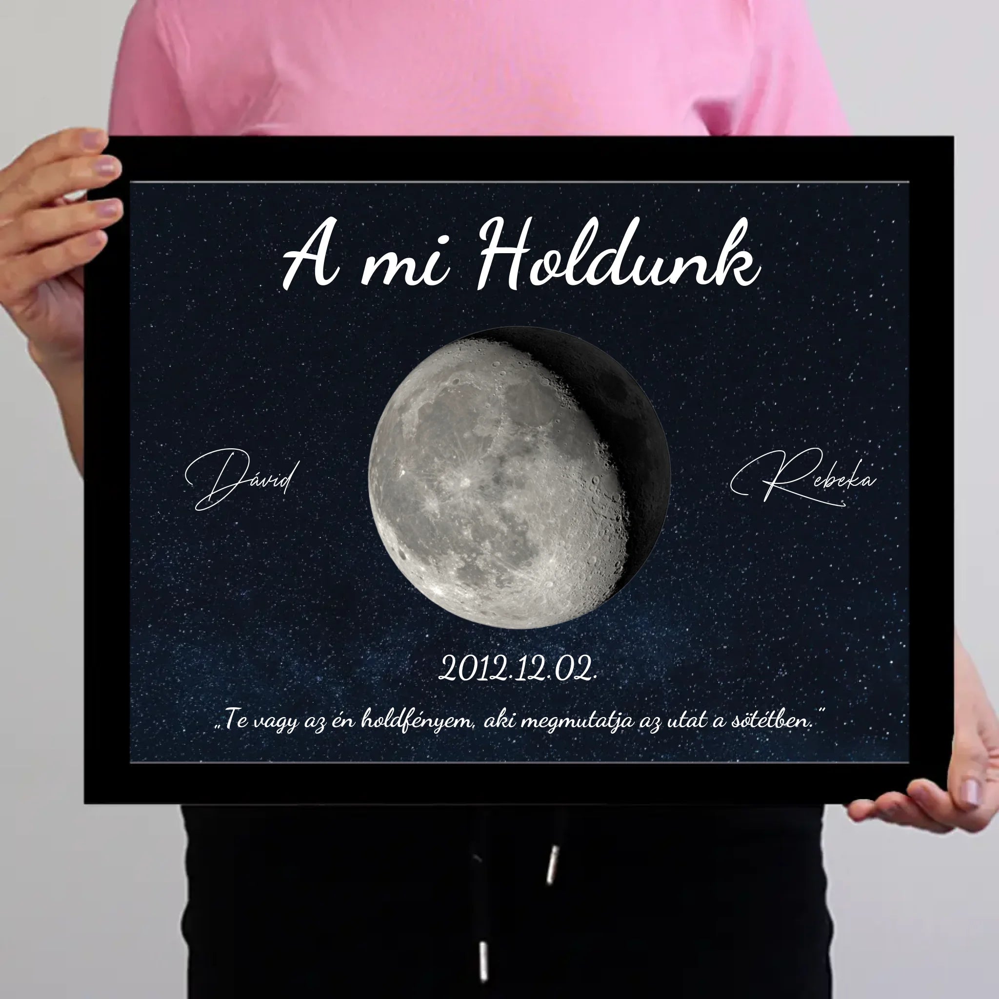 A mi holdunk - egyedi feliratos szerkeszthető ajándék falikép