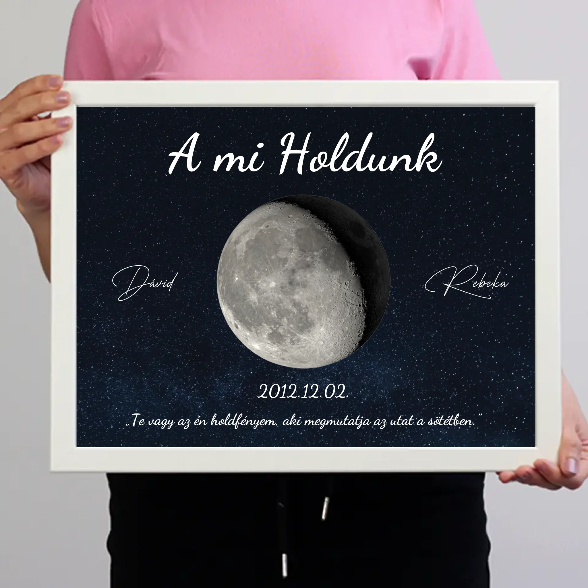 A mi holdunk - egyedi feliratos szerkeszthető ajándék falikép