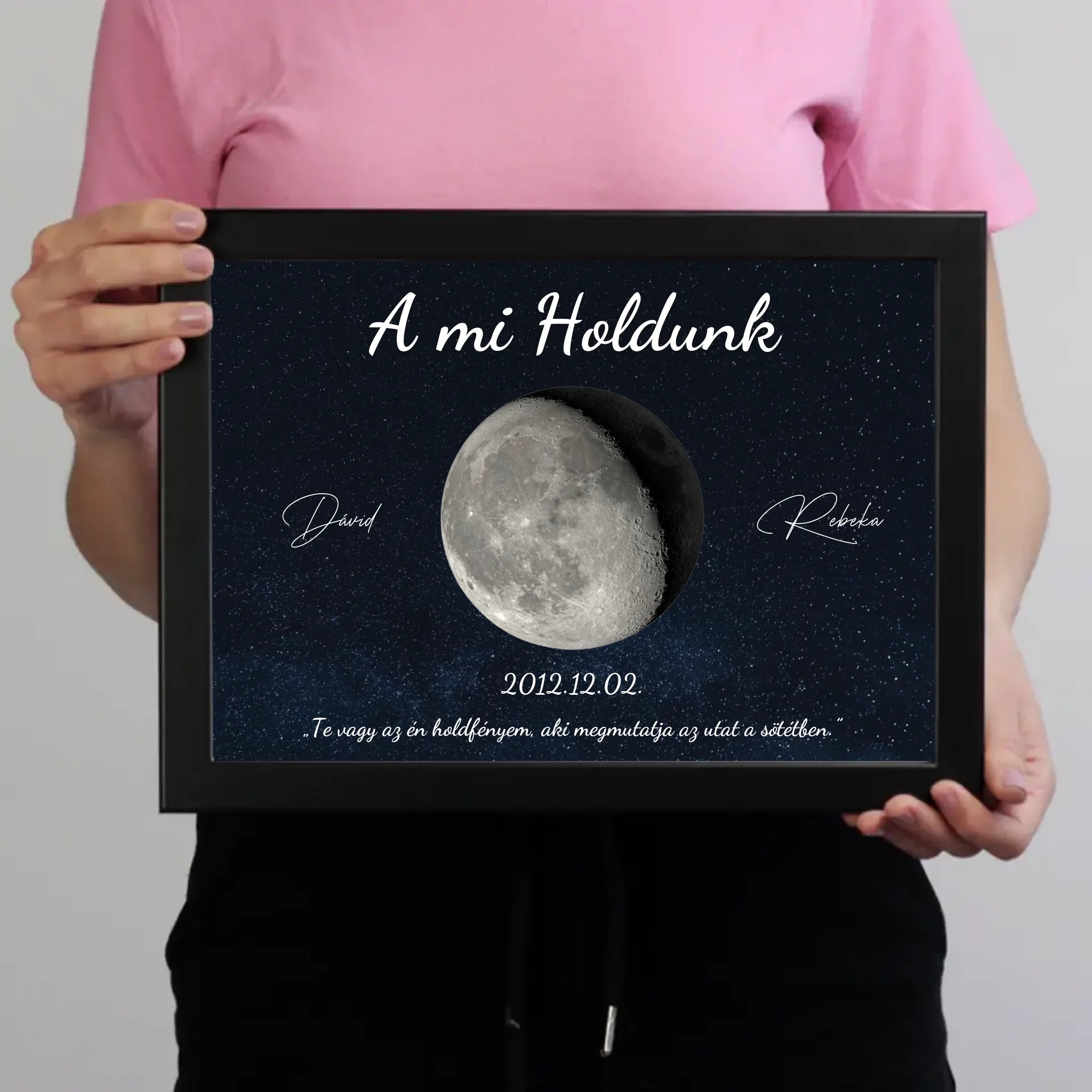 A mi holdunk - egyedi feliratos szerkeszthető ajándék falikép