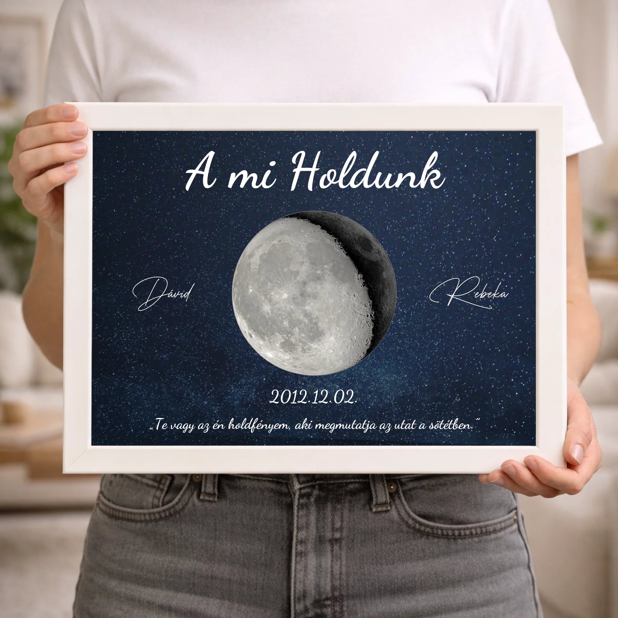 A mi holdunk - egyedi feliratos szerkeszthető ajándék falikép