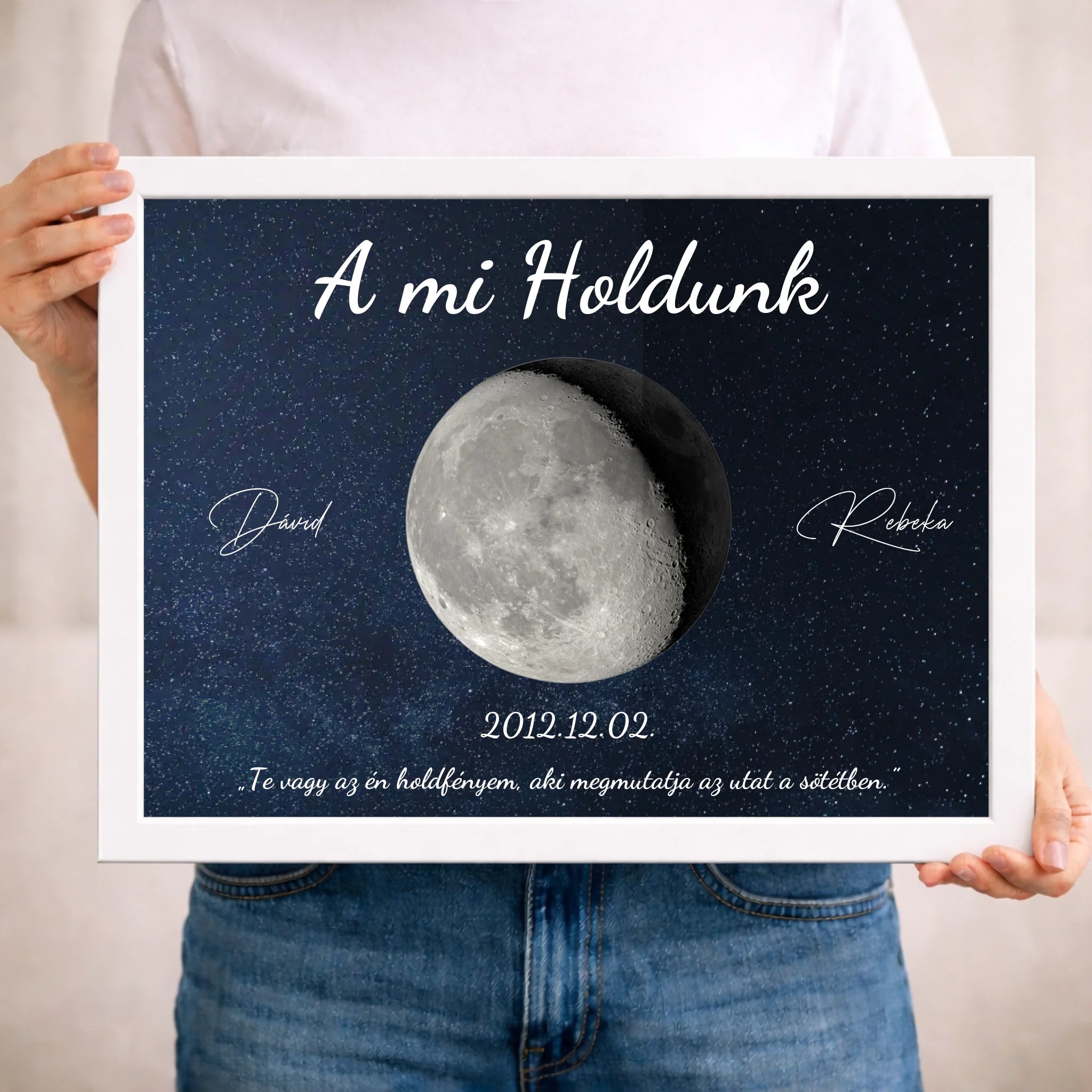 A mi holdunk - egyedi feliratos szerkeszthető ajándék falikép