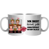 Egyedi karácsonyi ajándék bögre munkatársaknak választható karakterekkel - több személlyel