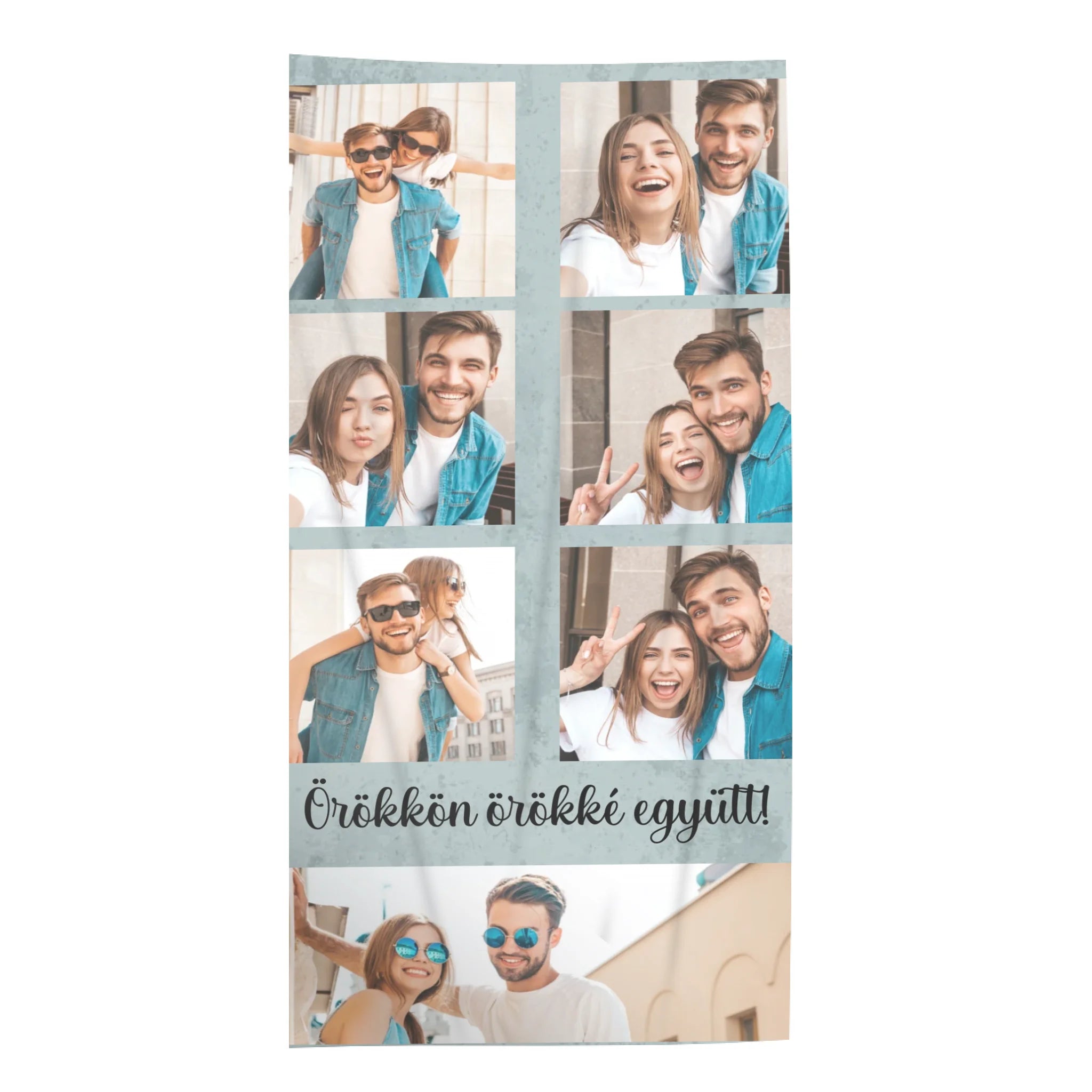 Egyedi 7 képes strandtörölköző szerkeszthető felirattal