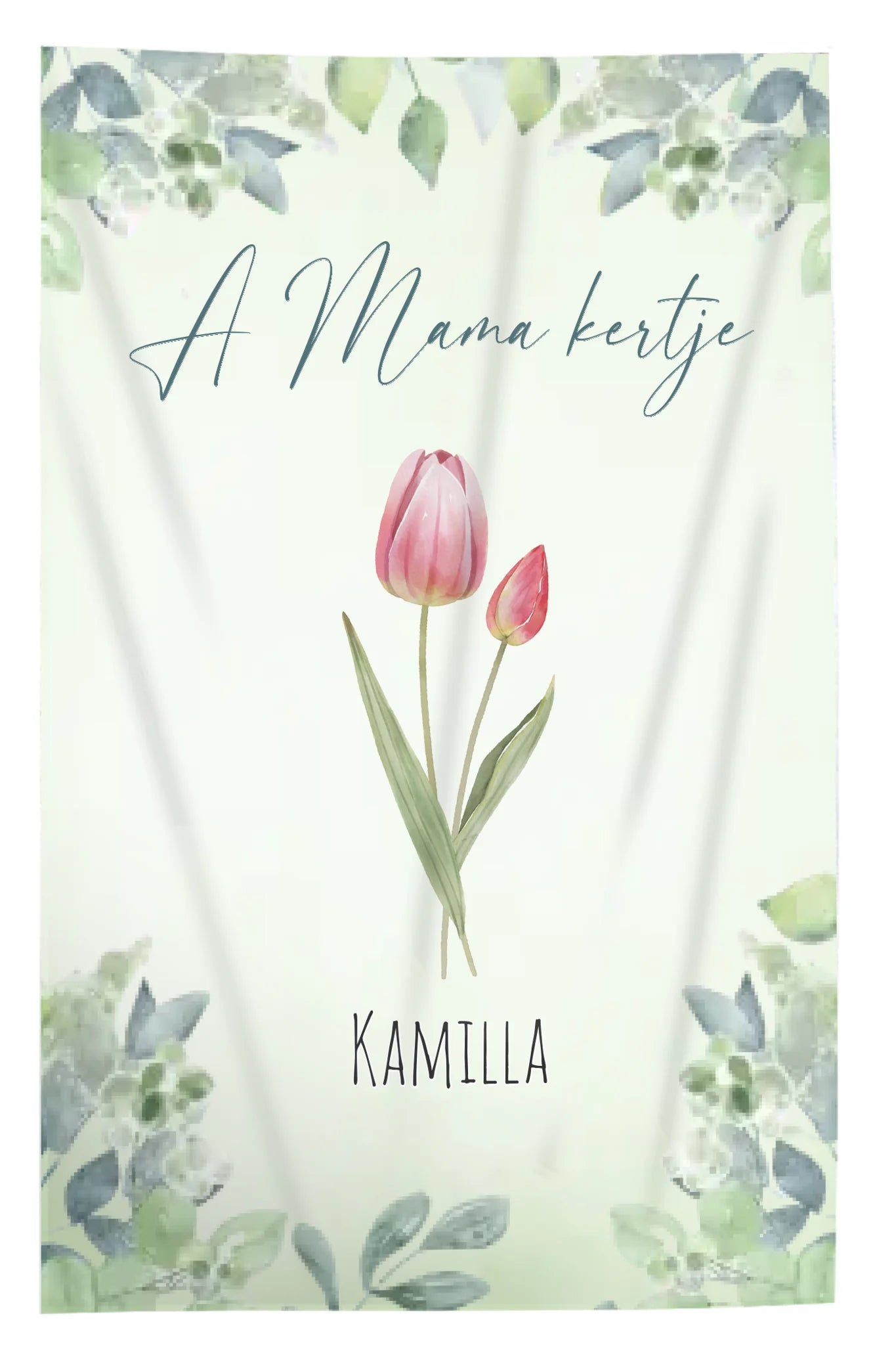 A Mama kertje pléd - szerkeszthető nevekkel és virágokkal