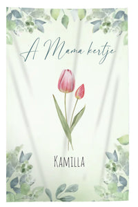A Mama kertje pléd - szerkeszthető nevekkel és virágokkal