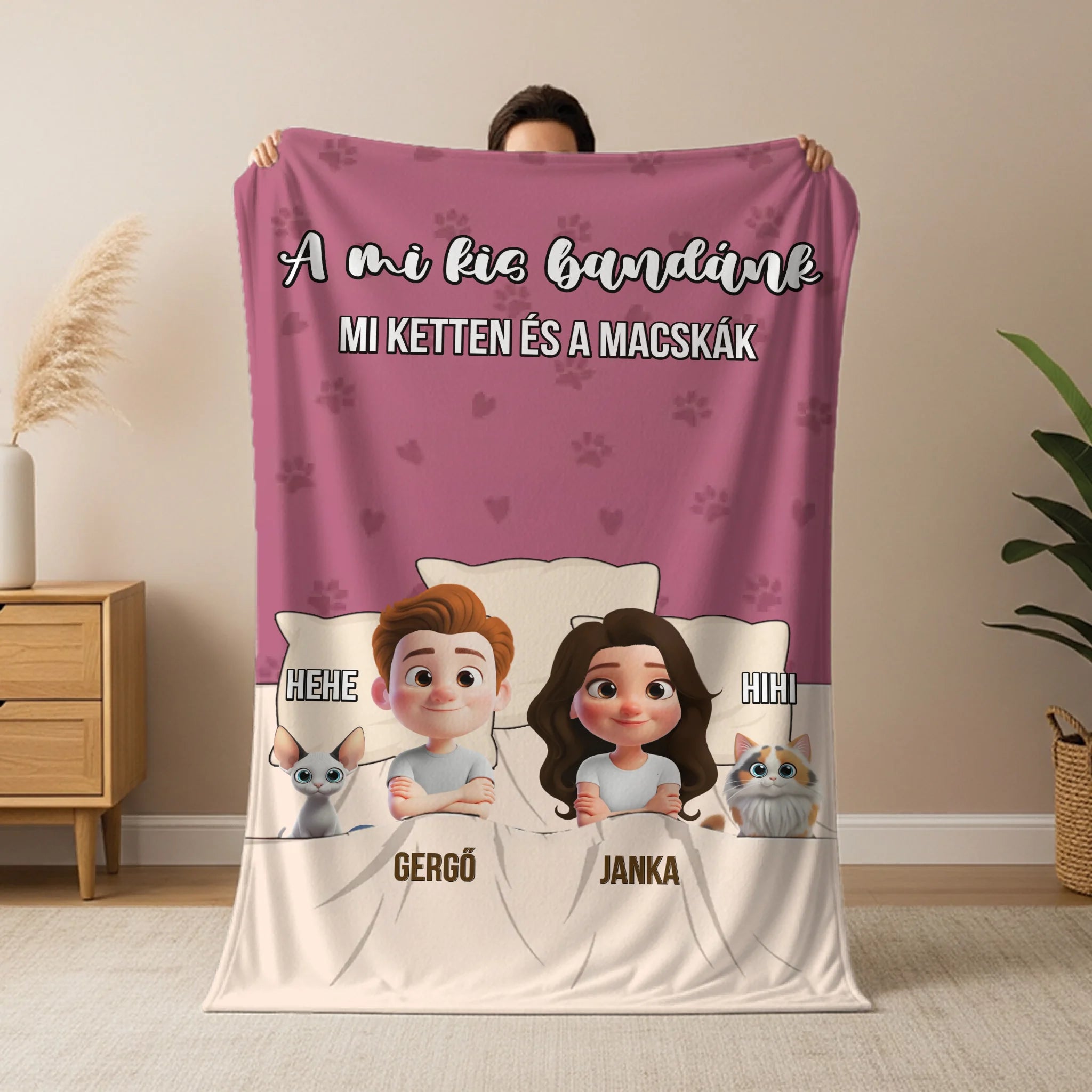 Egyedi neves munkagépes pléd gyerekeknek