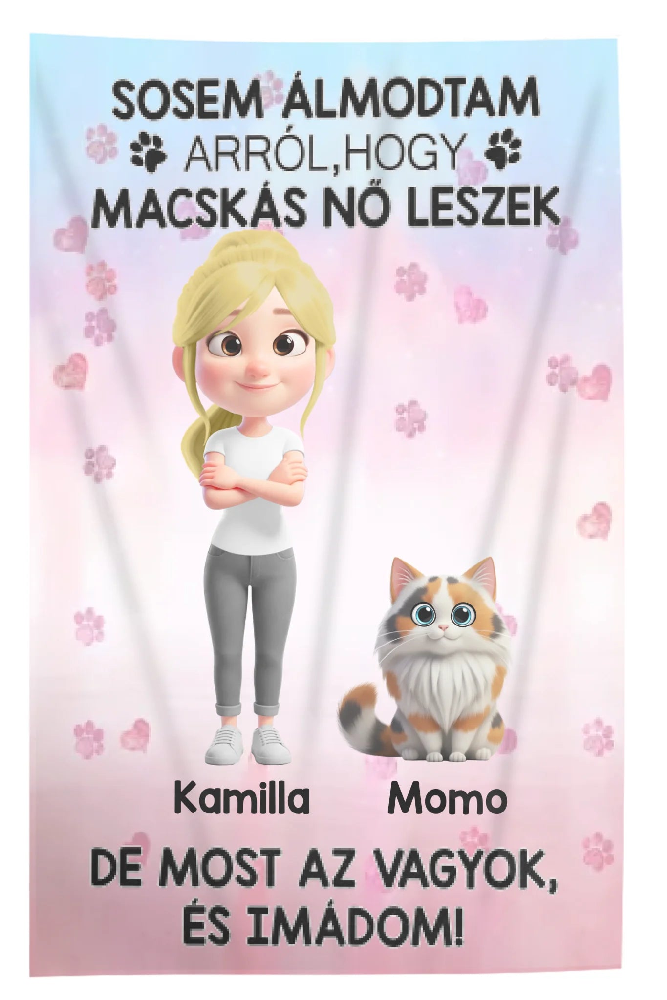 Egyedi karakteres pléd akár 3 macskával - sosem álmodtam arról