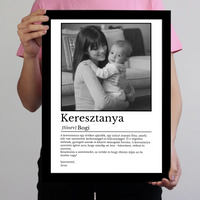 Egyedi falikép keresztanyának - fotóval és névvel