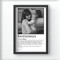Egyedi falikép keresztanyának - fotóval és névvel