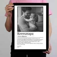 Egyedi falikép keresztapának - fotóval és névvel
