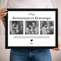 Egyedi falikép keresztülőknek - 3 fotóval és felirattal