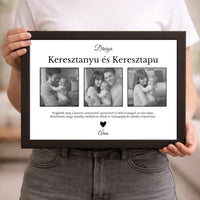 Egyedi falikép keresztülőknek - 3 fotóval és felirattal