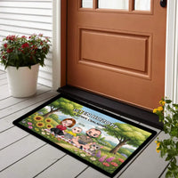 Személyre szabható nyári lábtörlő - egyedi családi ajándék akár 4 kisálattal