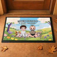 Személyre szabható tavaszi lábtörlő - egyedi ajándék pároknak akár 4 kisálattal