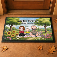 Személyre szabható nyári lábtörlő - egyedi családi ajándék akár 4 kisálattal