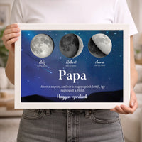 Ajándék papának - Holdfázisos falikép szerkeszthető feliratokkal