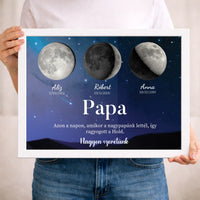 Ajándék papának - Holdfázisos falikép szerkeszthető feliratokkal