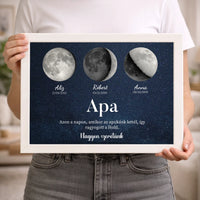 	 Ajándék apának - Holdfázisos falikép szerkeszthető feliratokkal