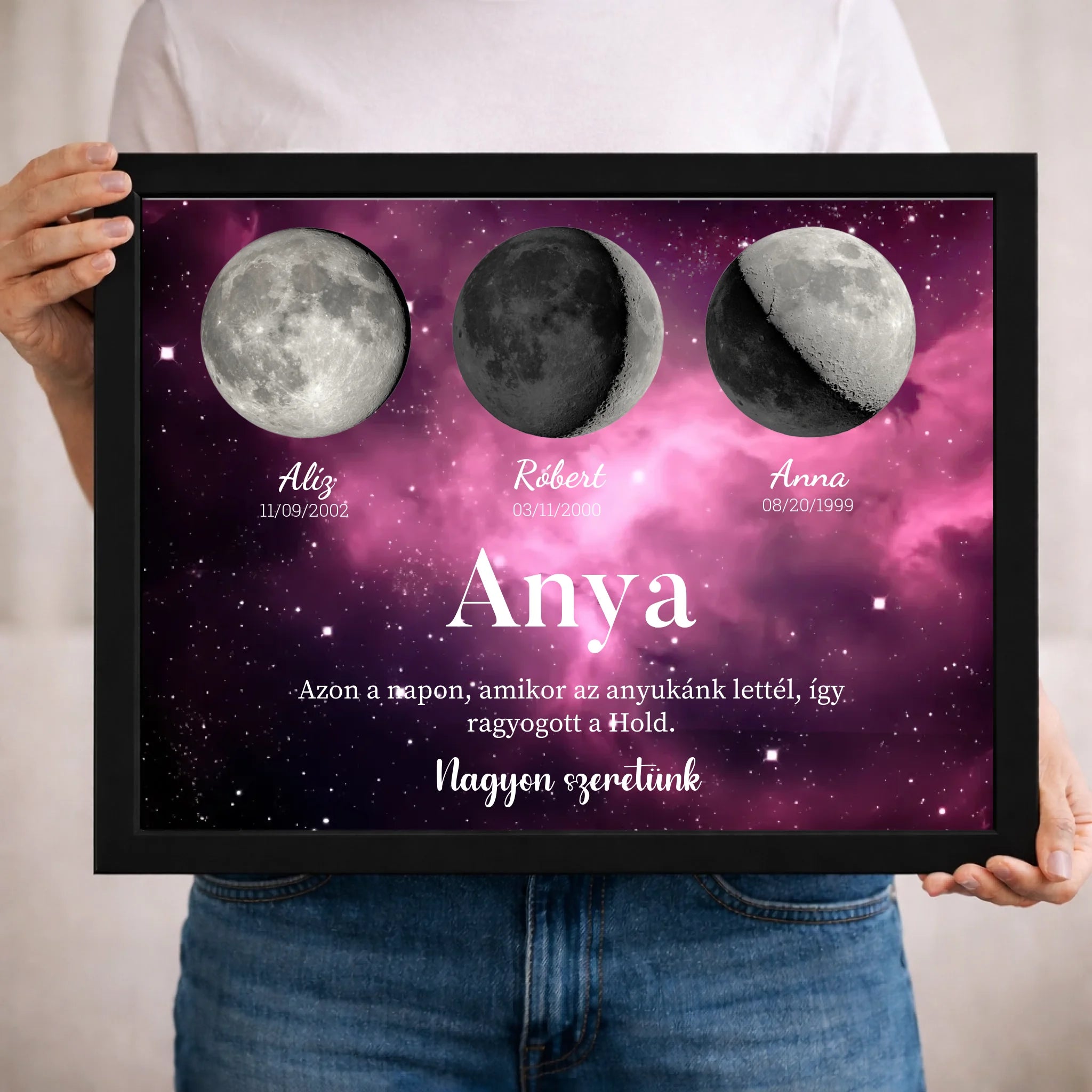 Ajándék anyának - Holdfázisos falikép szerkeszthető feliratokkal
