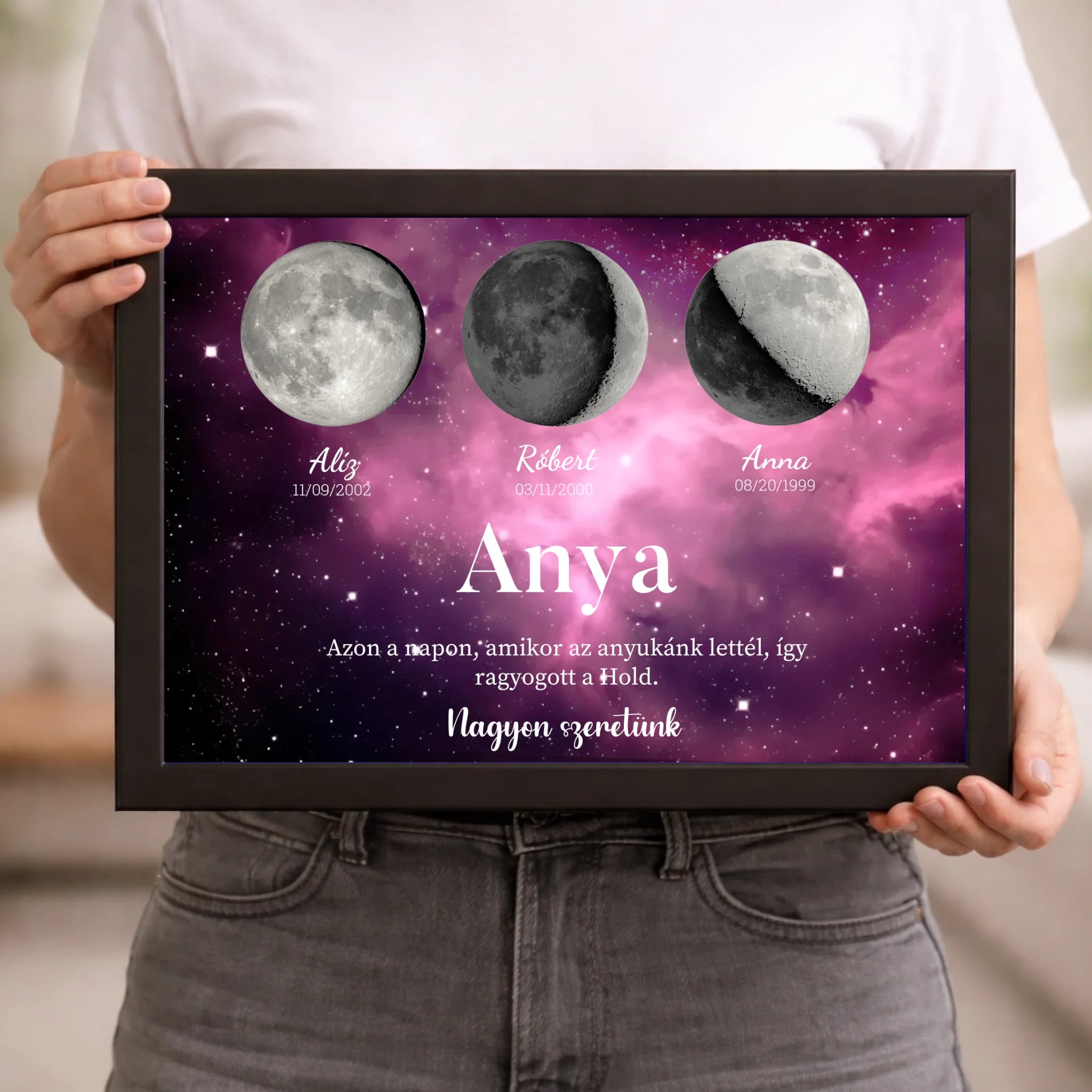 Ajándék anyának - Holdfázisos falikép szerkeszthető feliratokkal