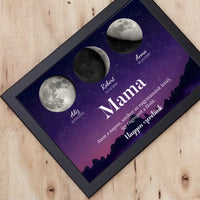 Ajándék mamának - Holdfázisos falikép szerkeszthető feliratokkal