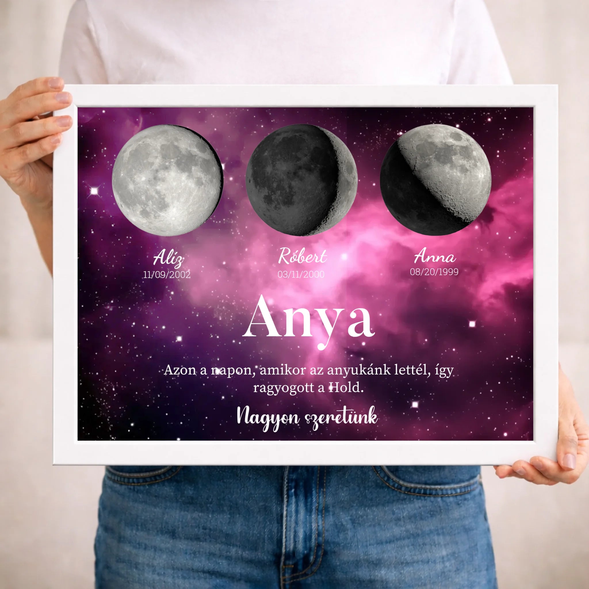 Ajándék anyának - Holdfázisos falikép szerkeszthető feliratokkal