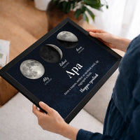 	 Ajándék apának - Holdfázisos falikép szerkeszthető feliratokkal