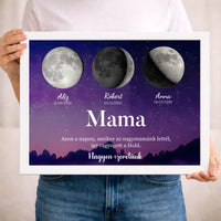 Ajándék mamának - Holdfázisos falikép szerkeszthető feliratokkal