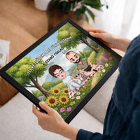 Személyre szabható cuki karakteres falikép pároknak akár 4 kisálattal