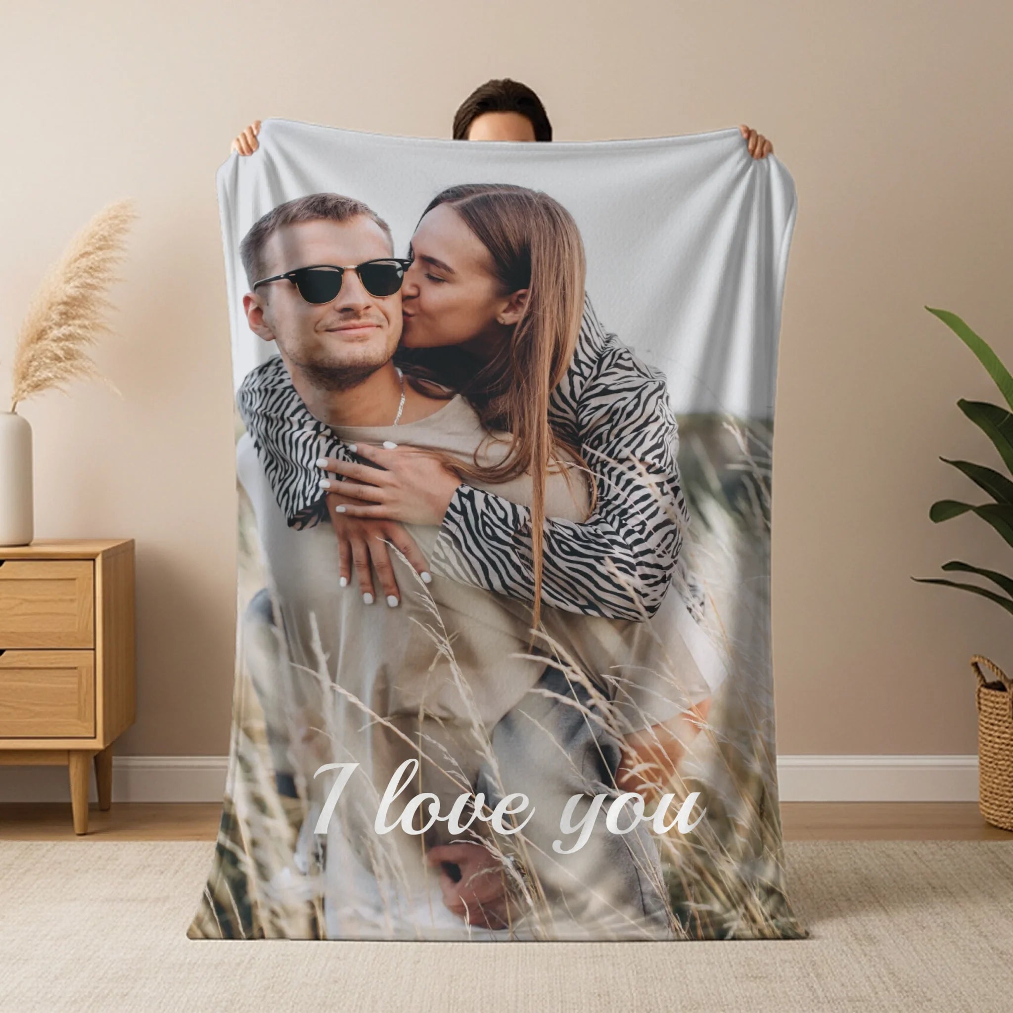 Egyedi képes pléd szerkeszthető felirattal