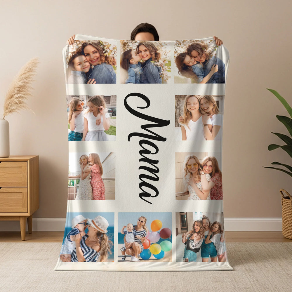 Egyedi képes pléd 10 fotóval és szerkeszthető felirattal 11.390