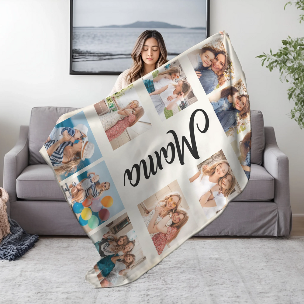 Egyedi képes pléd 10 fotóval és szerkeszthető felirattal 11.390