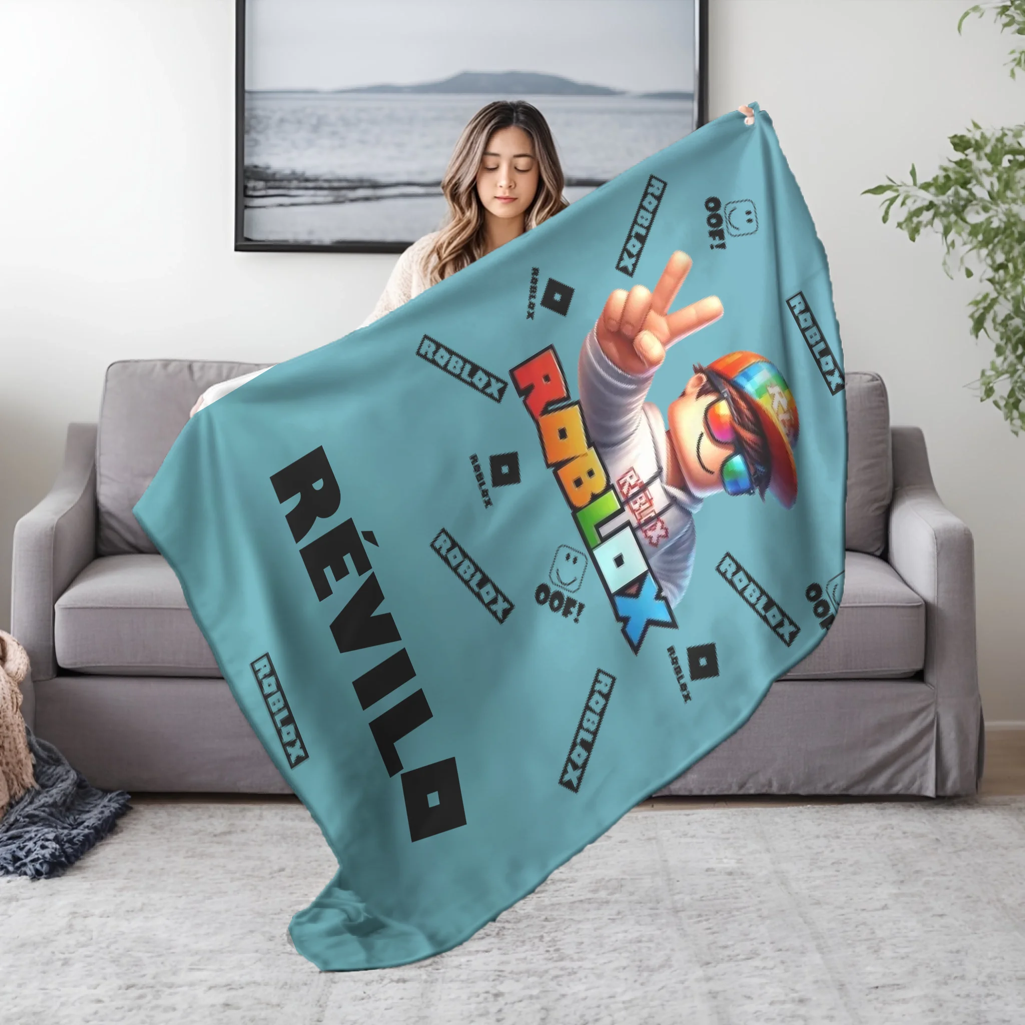 Egyedi neves pléd gyerekeknek - Roblox mintás takaró