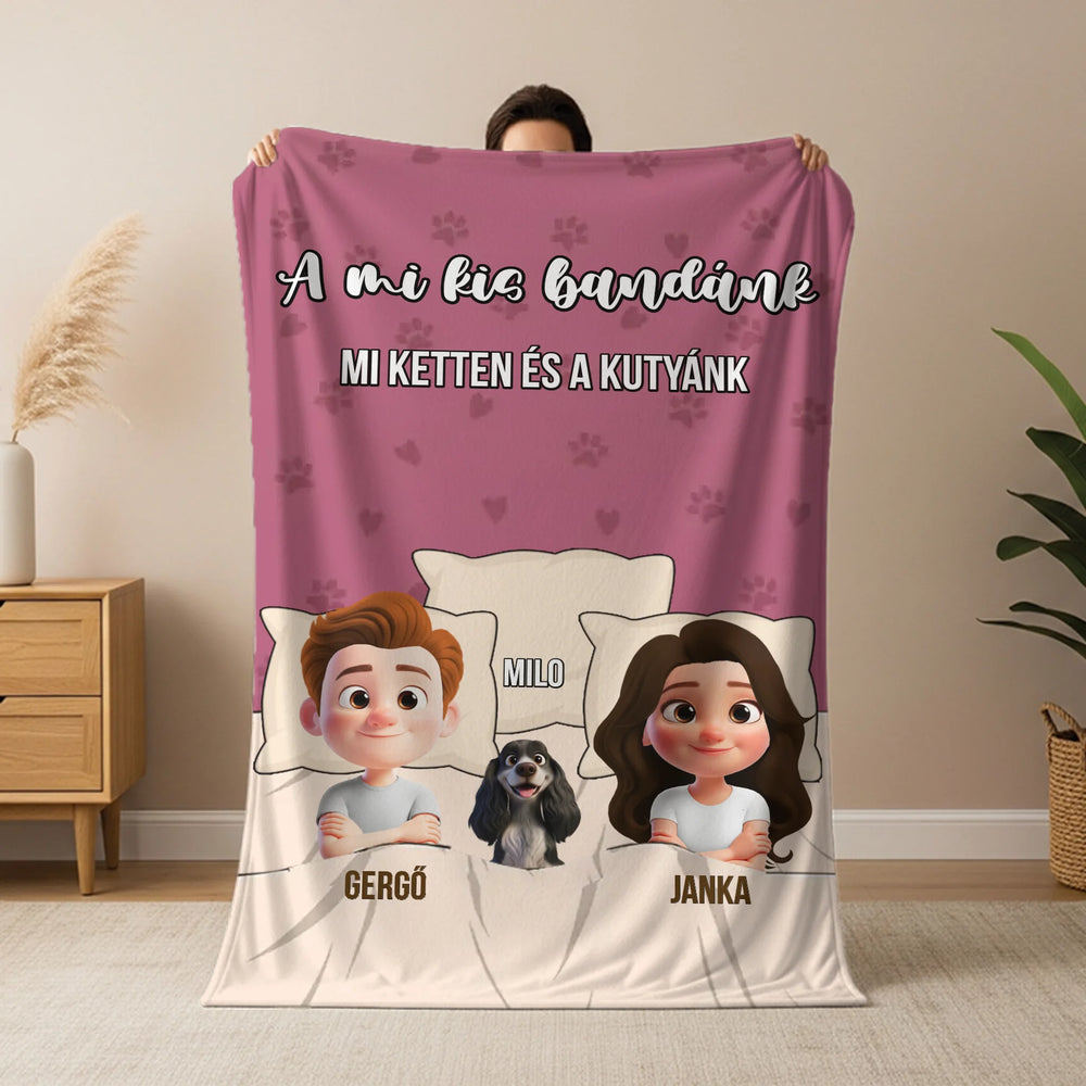 Egyedi neves munkagépes pléd gyerekeknek