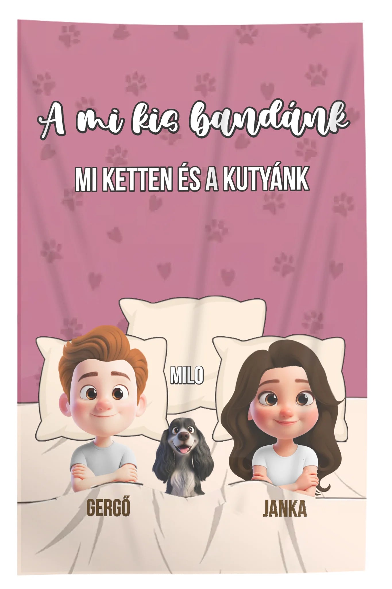 Egyedi neves munkagépes pléd gyerekeknek