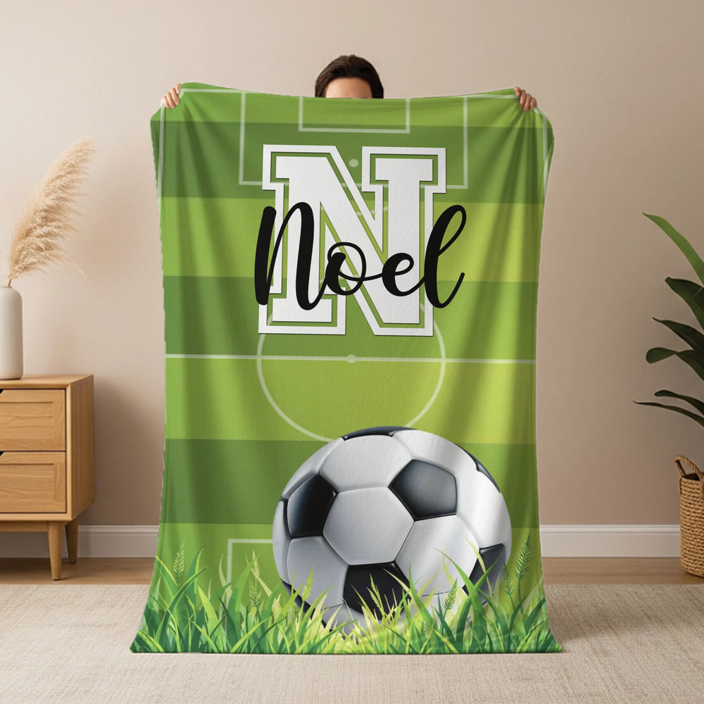 Ajándék focistáknak - személyre szabott pléd egyedi névvel