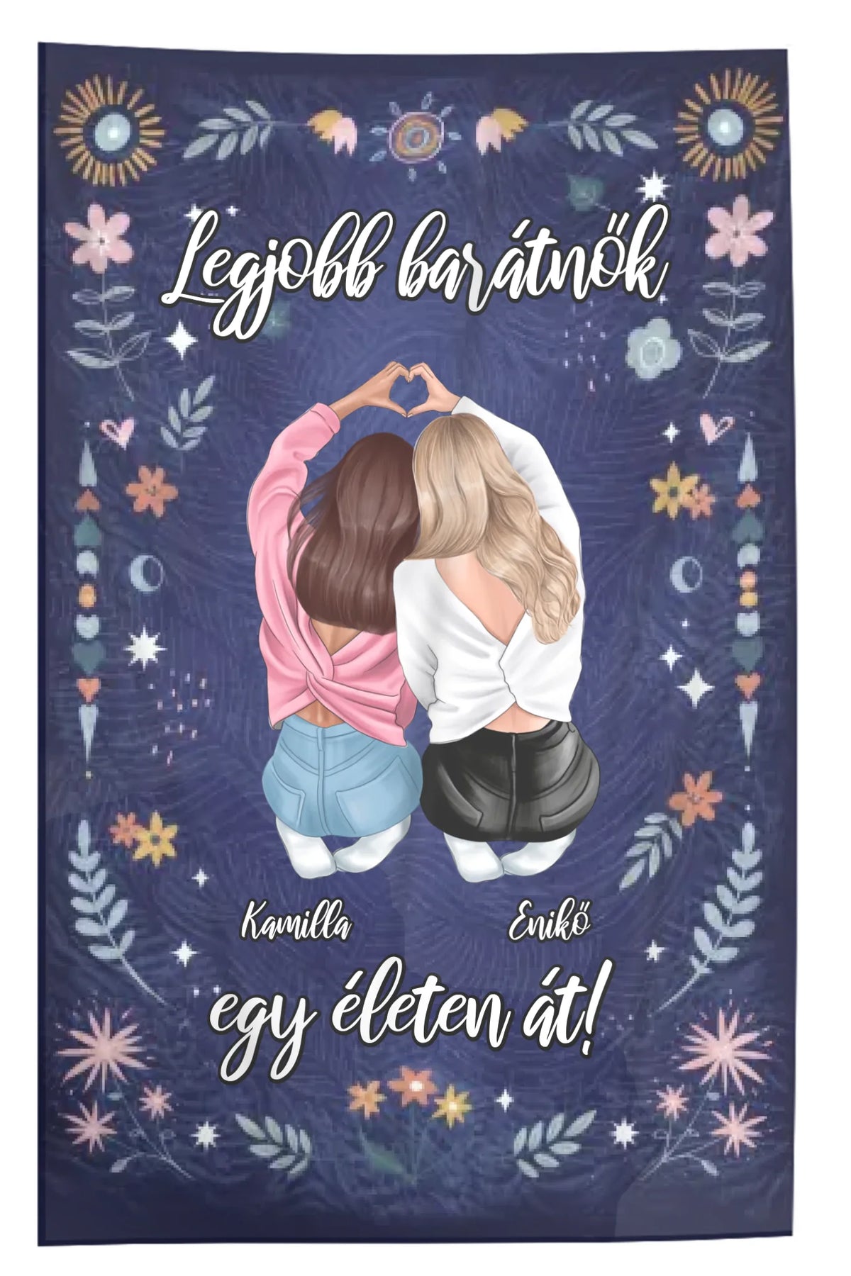 Egyedi karakteres legjobb barátnők pléd