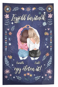 Egyedi karakteres legjobb barátnők pléd