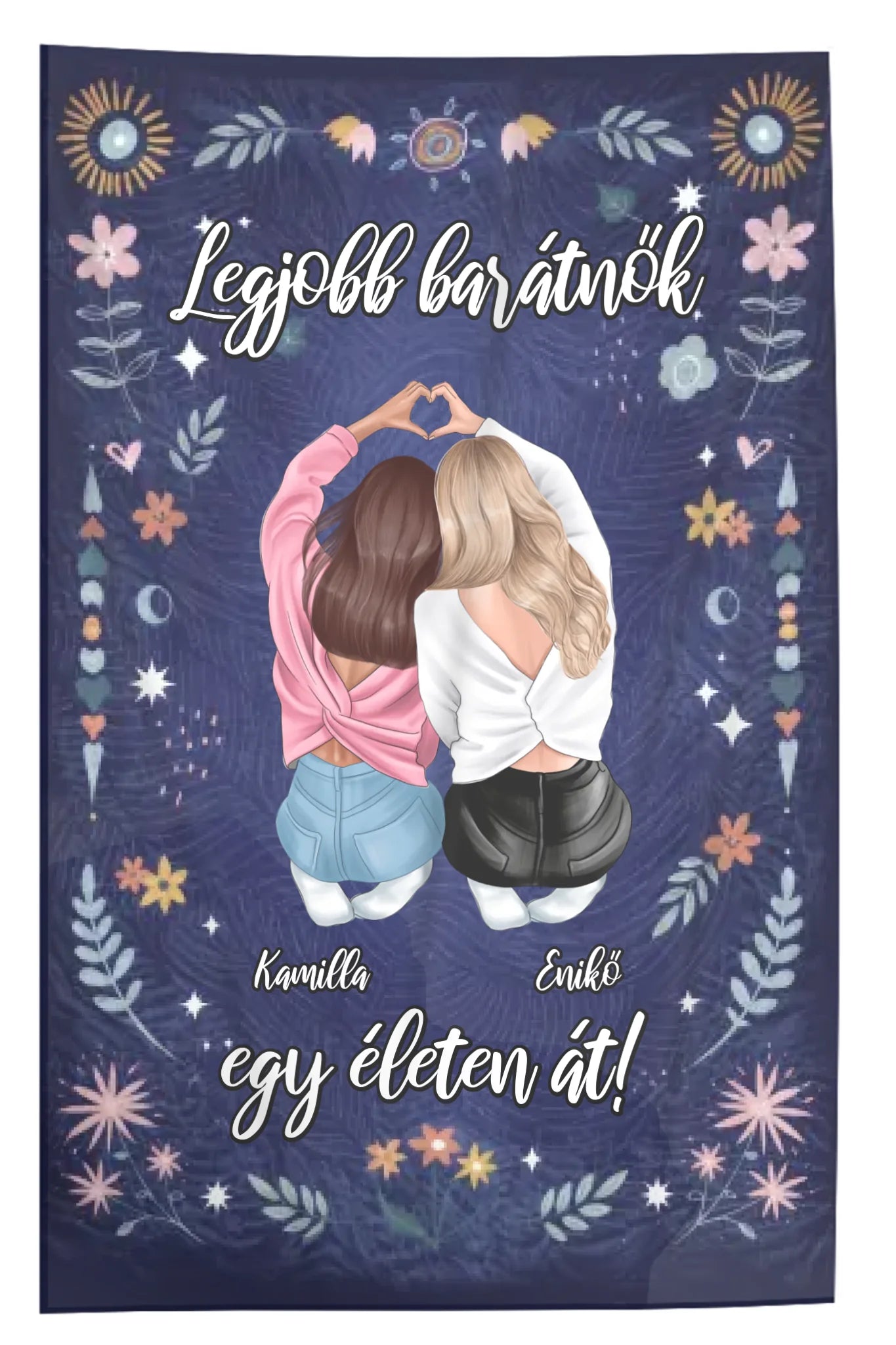 Egyedi karakteres legjobb barátnők pléd