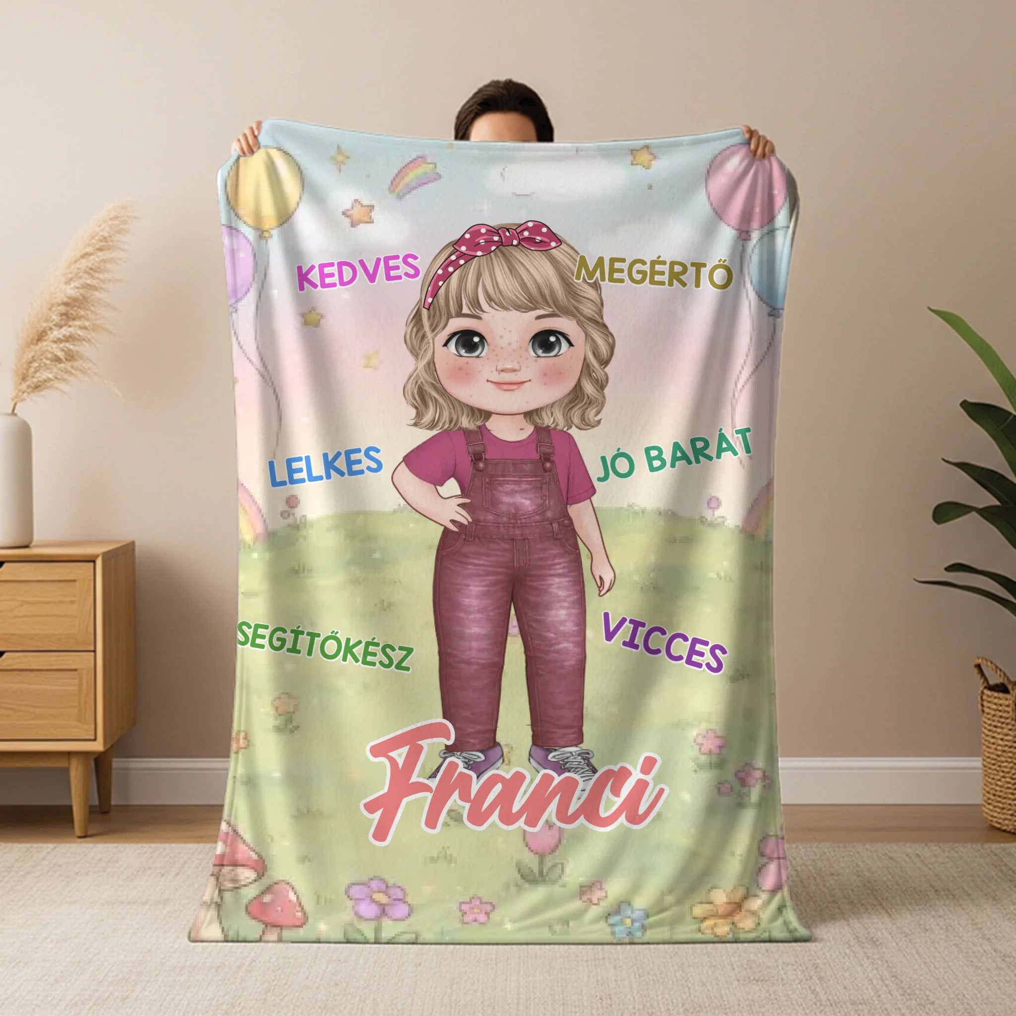 Egyedi neves plüss pléd kislányoknak