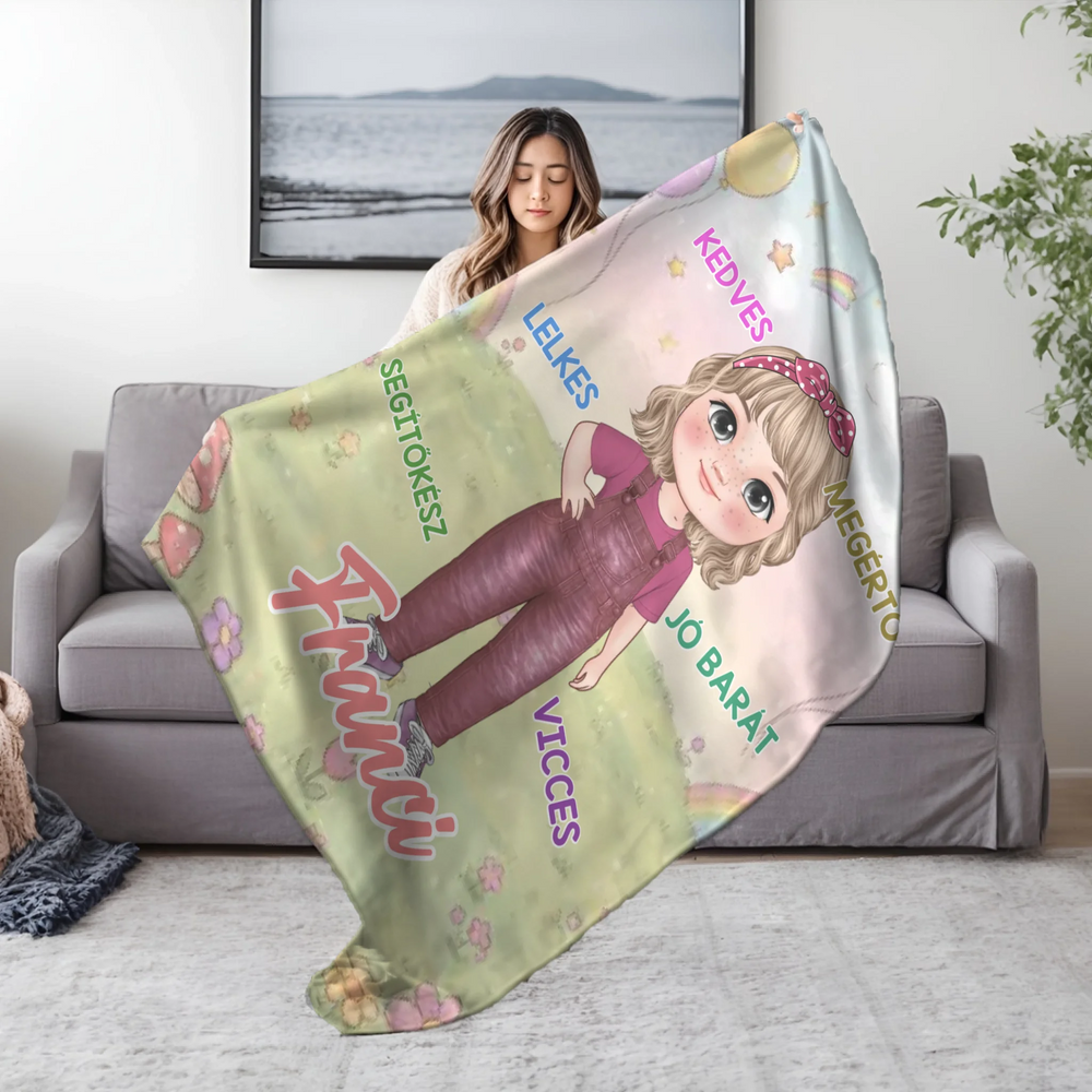 Egyedi neves plüss pléd kislányoknak