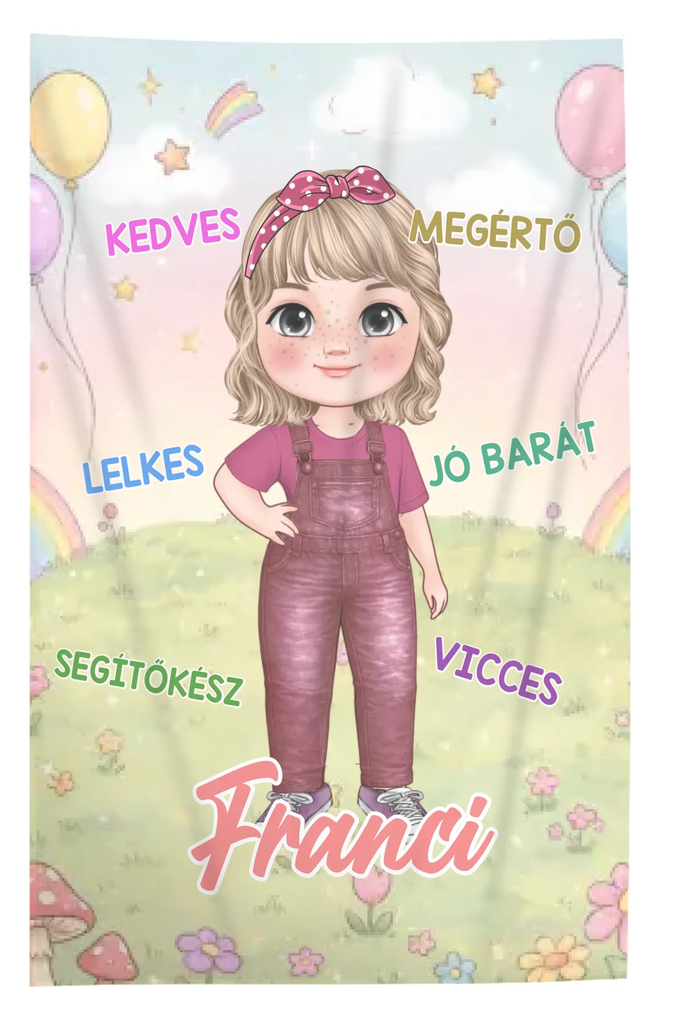 Egyedi neves plüss pléd kislányoknak