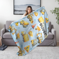 Egyedi neves munkagépes pléd gyerekeknek