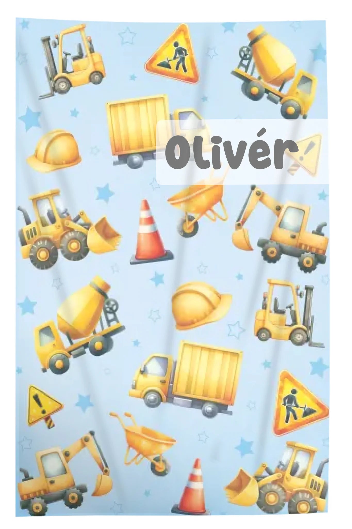 Egyedi neves munkagépes pléd gyerekeknek