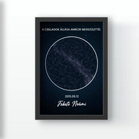 Születésnapi csillagtérkép falikép - a csillagok állása amikor megszülettél