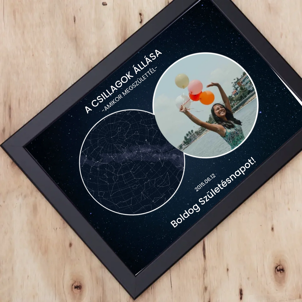 Születésnapi csillagtérkép fényképpel
